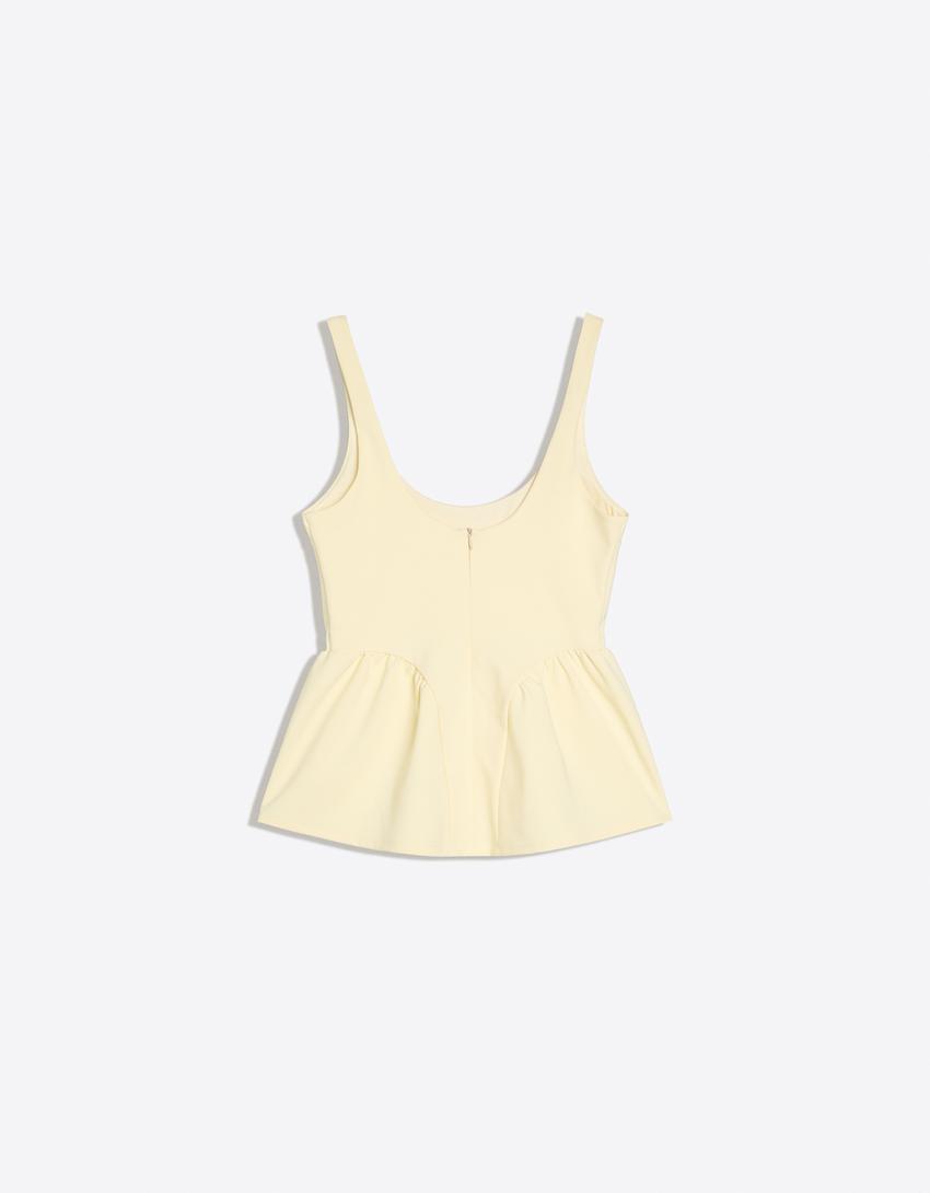 Peplum askılı top-Sarı