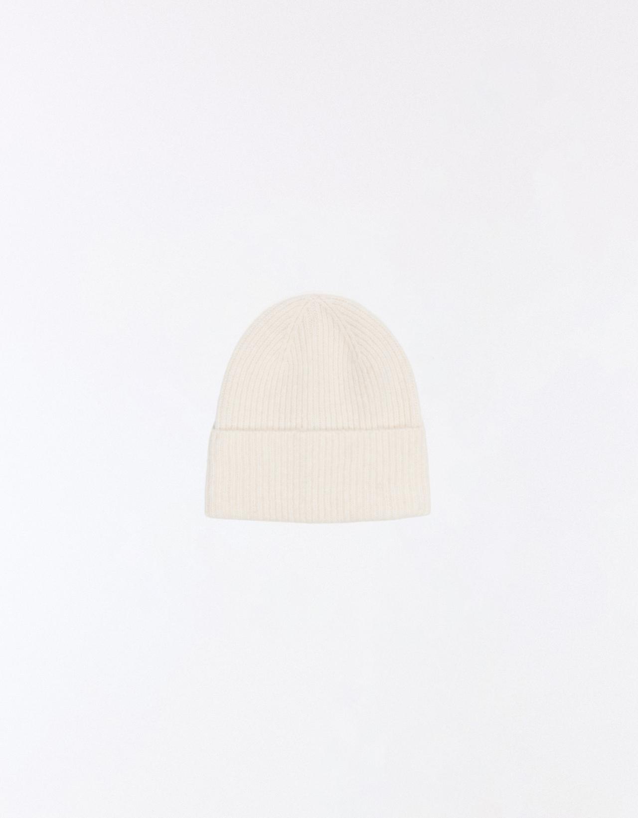 Turn-up knit beanie — Cream