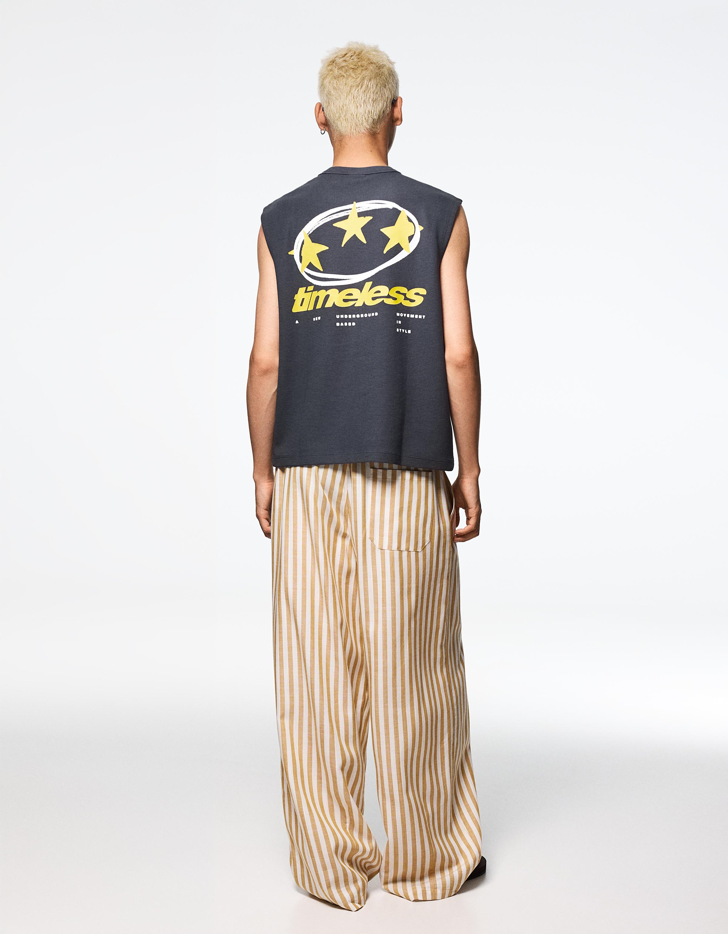 Worker T-shirt with textured print — Navy