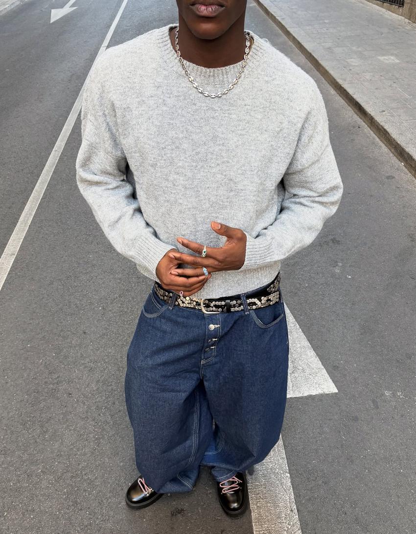 Cropped-Pullover-Grau