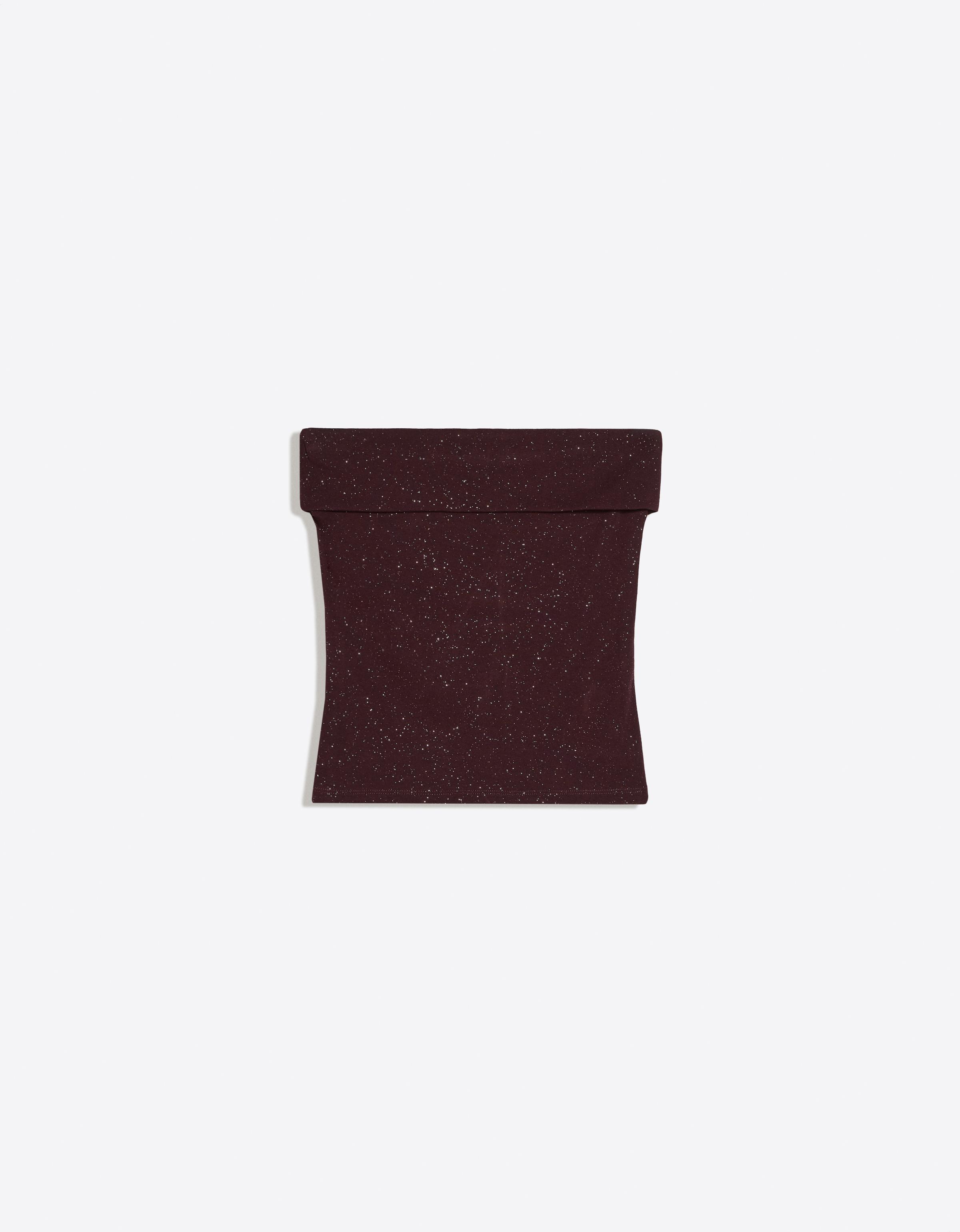 Shimmery bandeau top — Burgundy