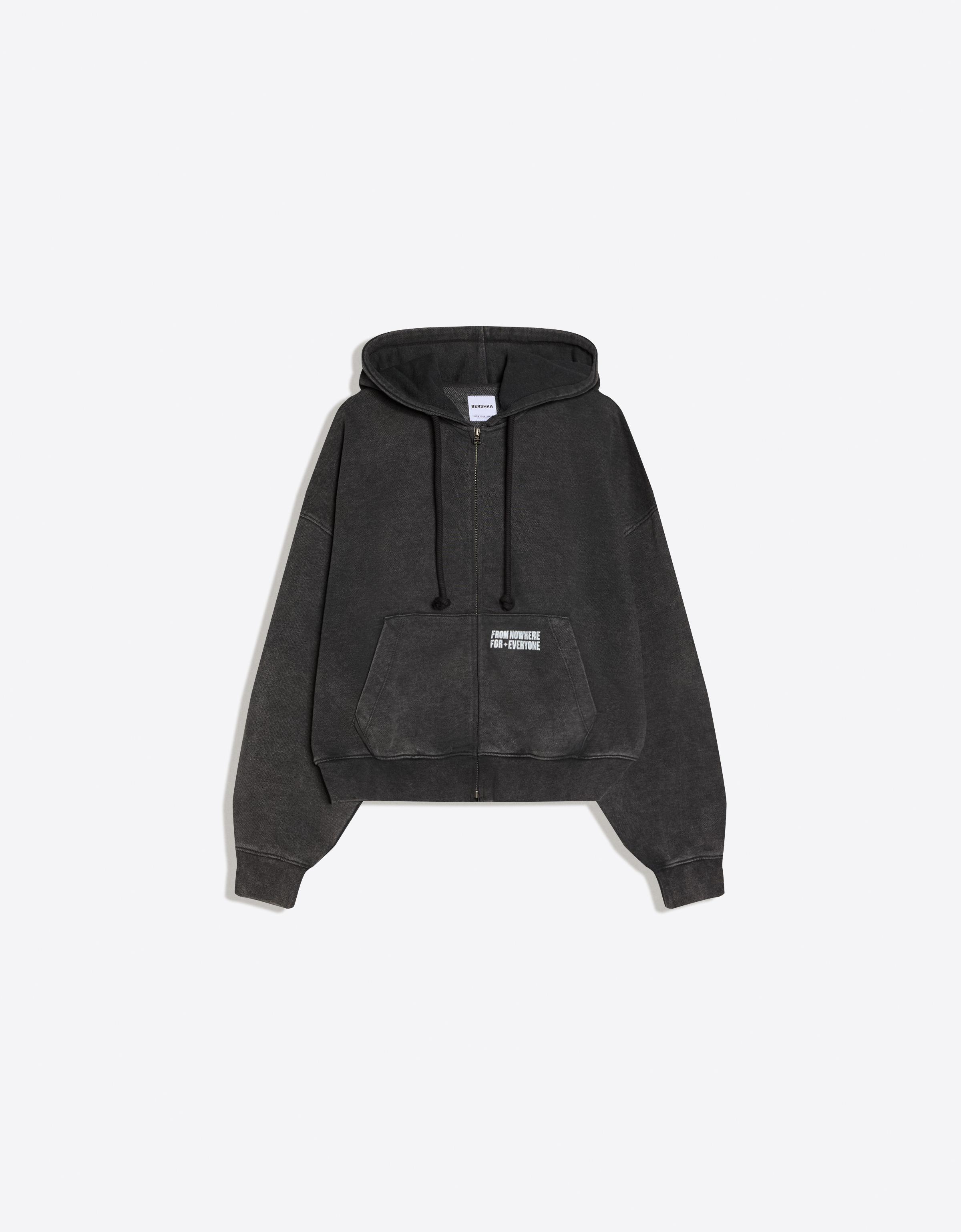 Fermuarlı boxy fit baskılı sweatshirt - Görsel 19