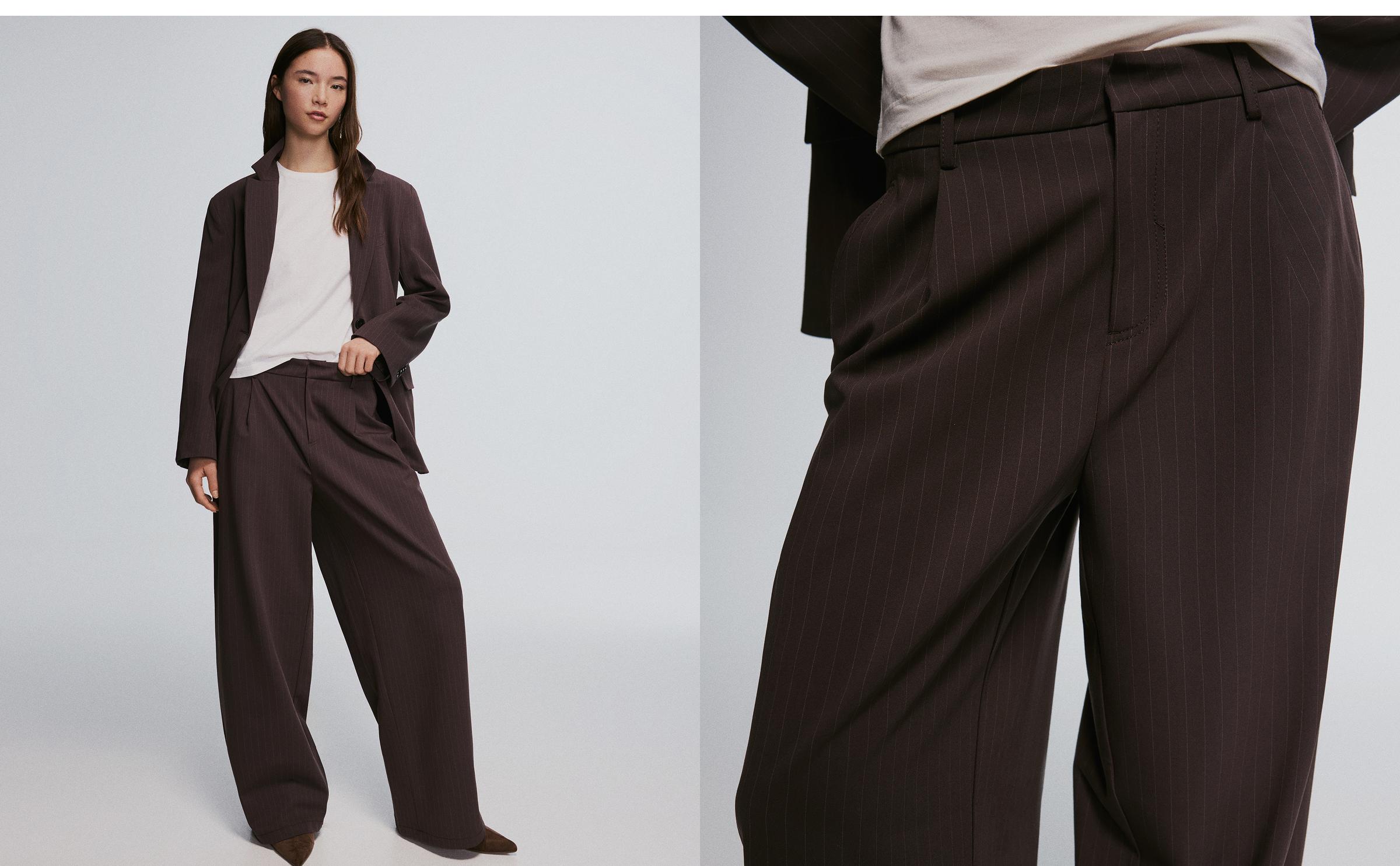 Çift kumaşlı hacimli pantolon - Görsel 81