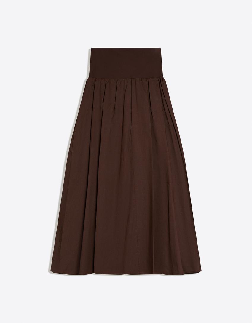 Rok midi-Cokelat