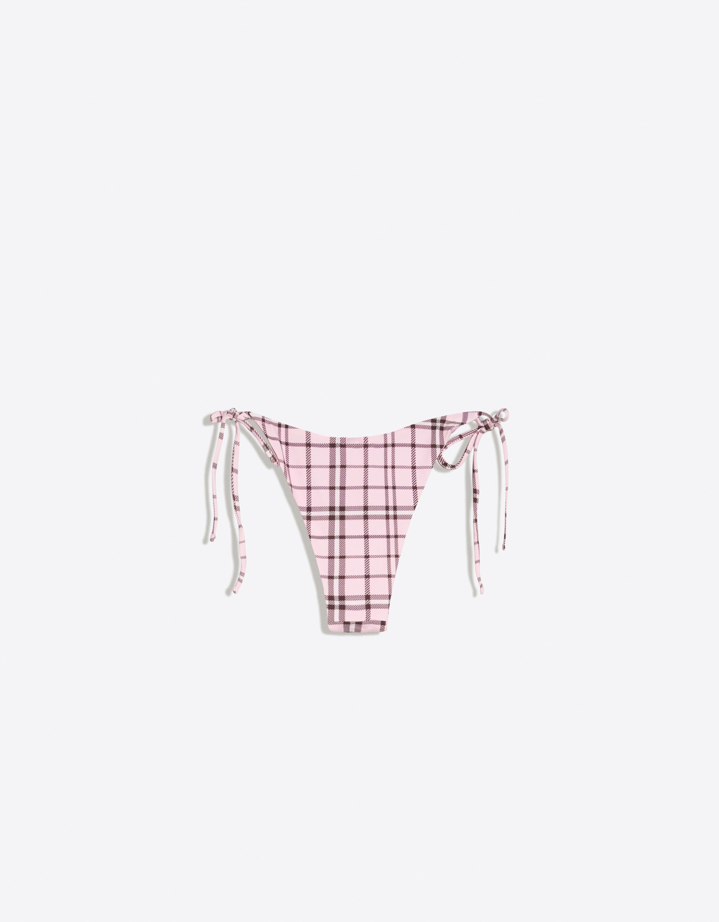 Checked bikini briefs — Pink