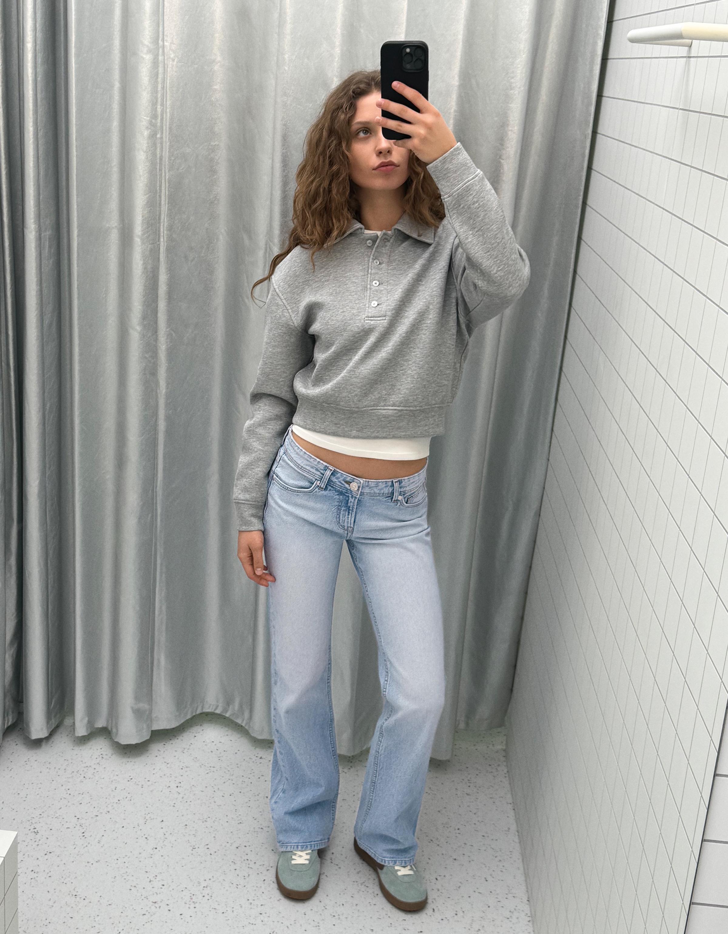 Low-rise boot-cut jeans