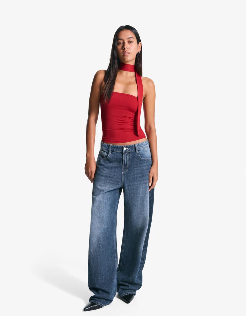 Top bandeau pañuelo-Rojo