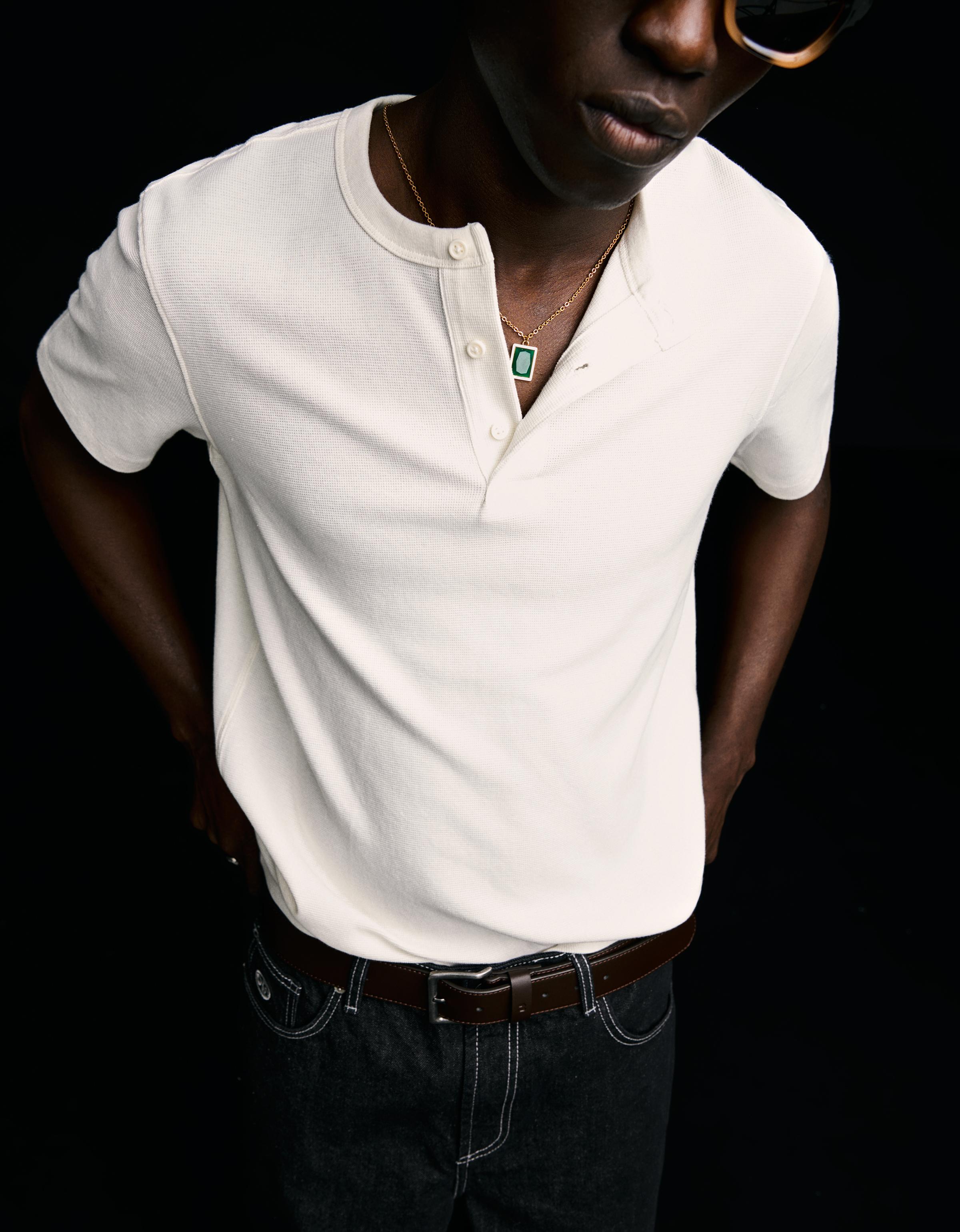 Kısa kollu gofre ekmekçi tişört - Görsel 46