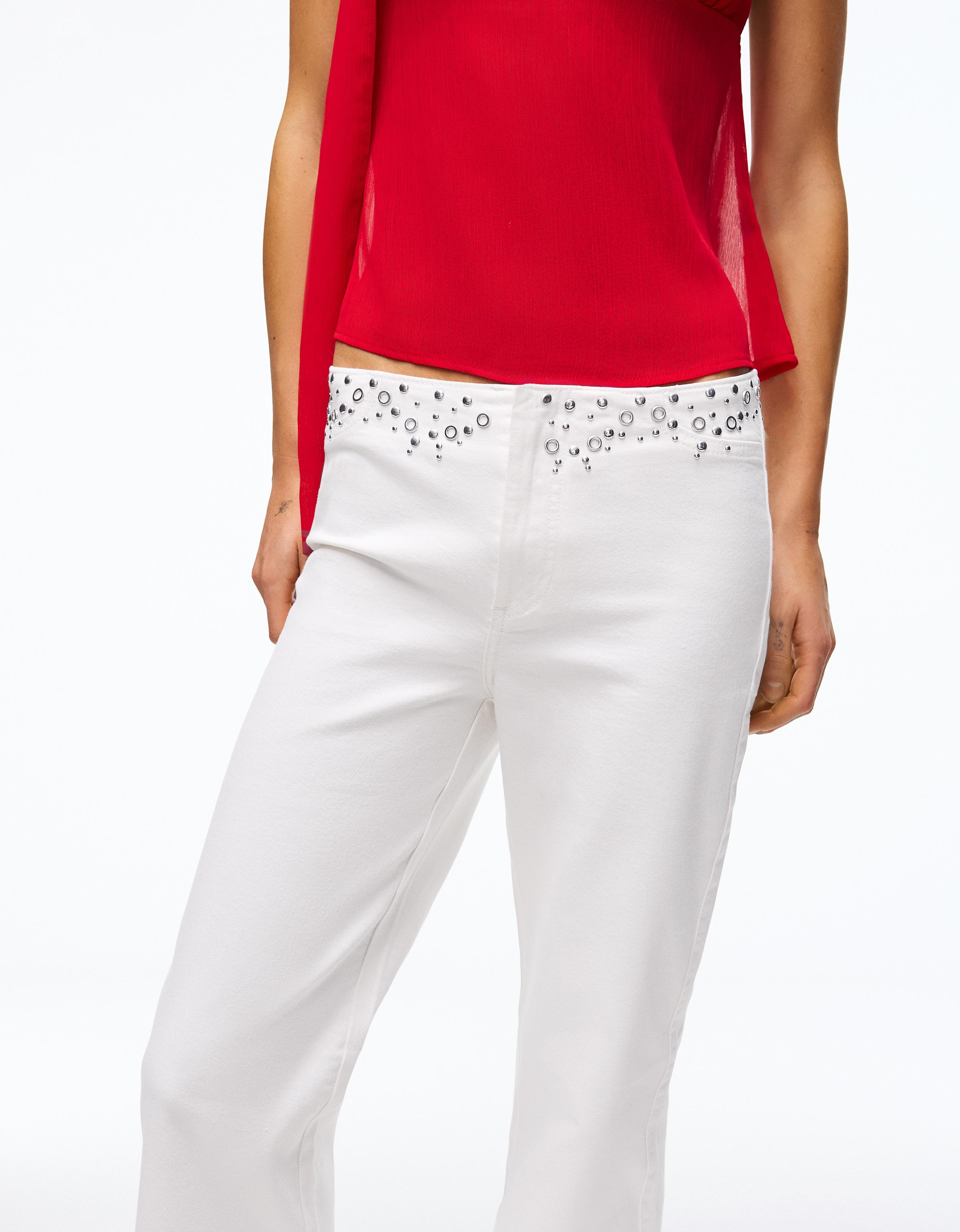 Zımba detaylı bel pantolon - Görsel 49