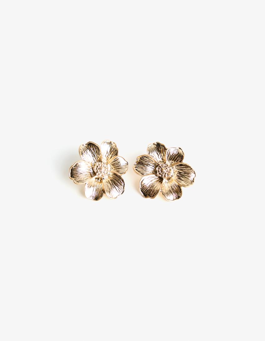 Pendientes flor-Oro-3