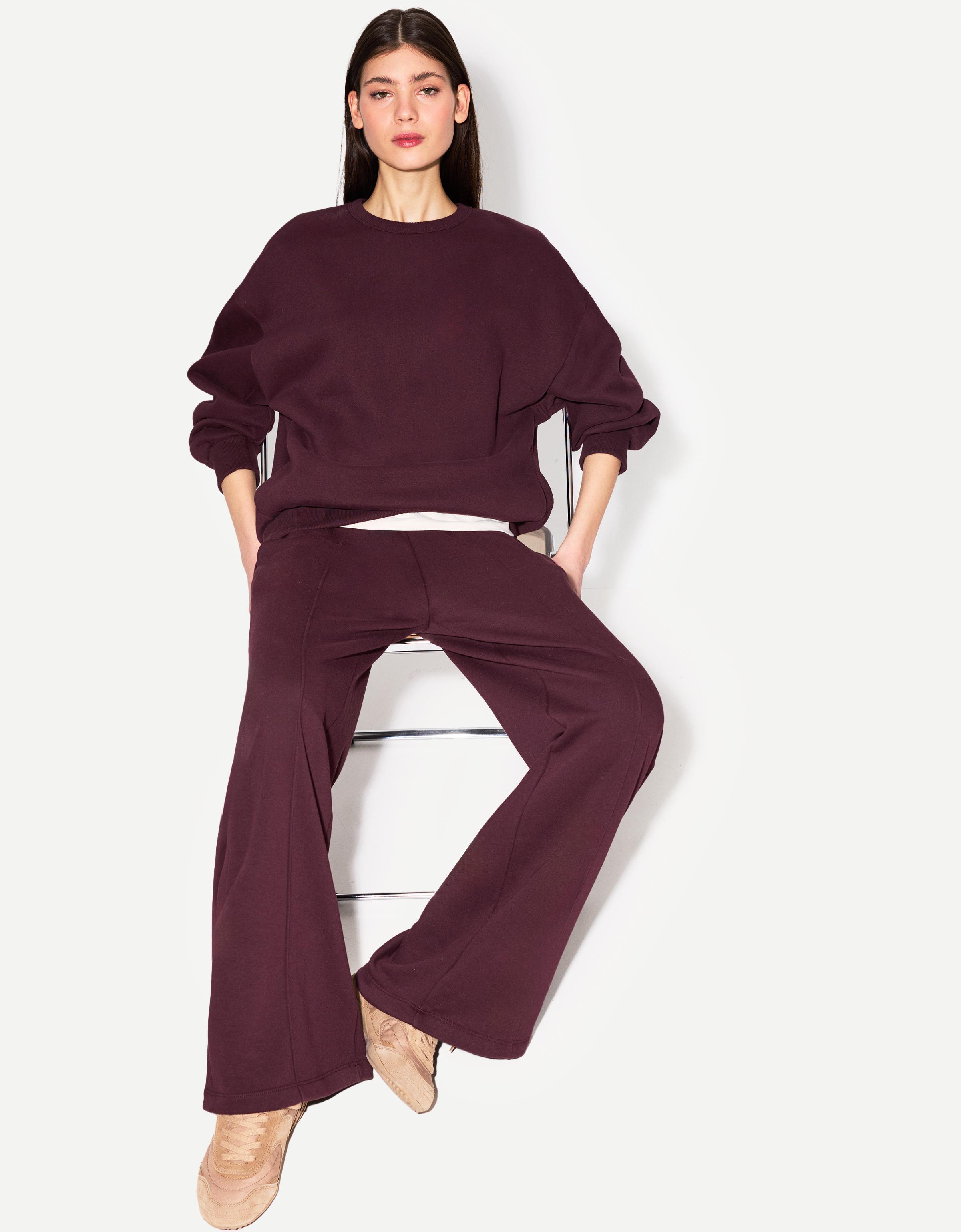 Bershka Oversize-Sweatshirt Mit Seitentaschen Damen L Violett