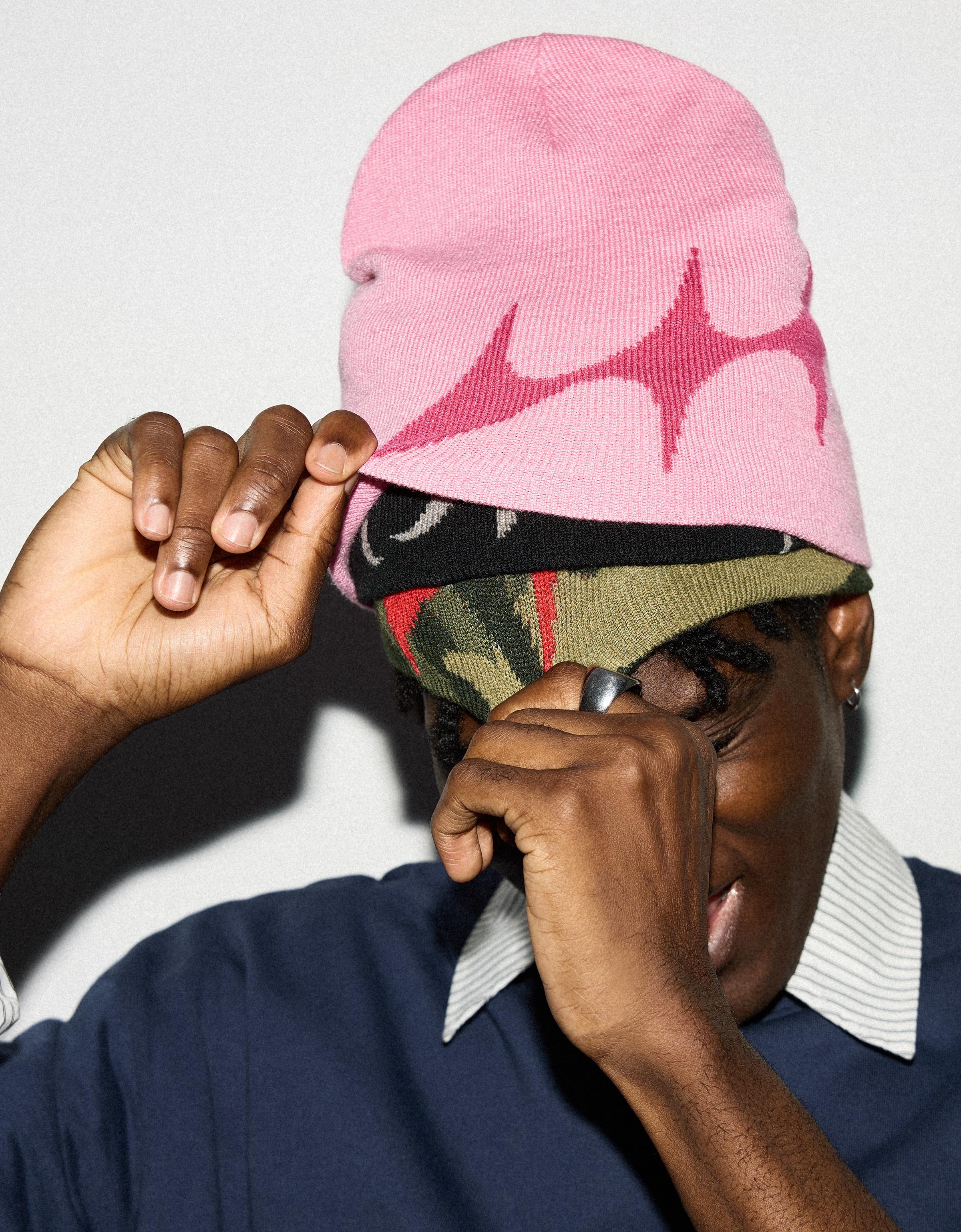 Star knit beanie — Pink