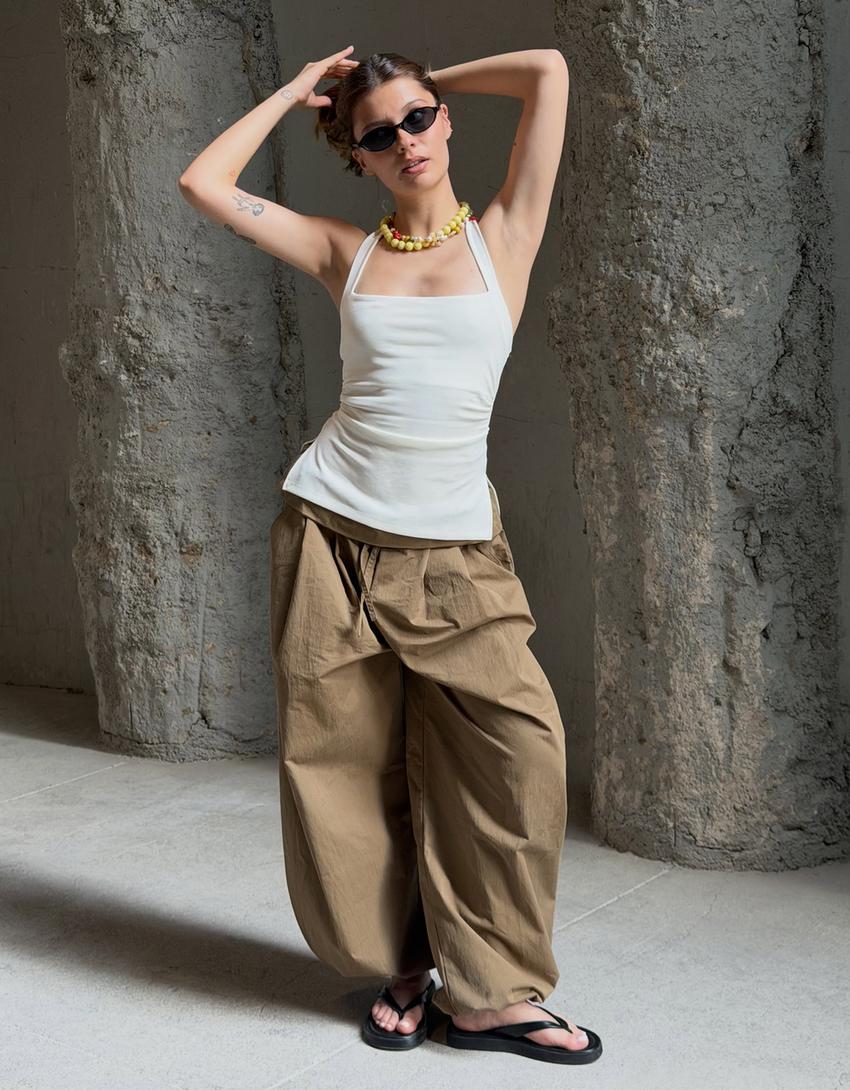 Halter neck top-Off white