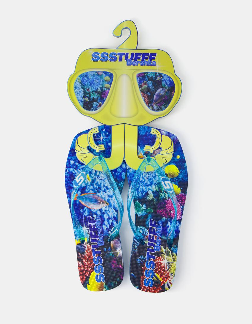 Sandálias efeito de caucho BERSSSHKA X SSSTUFFF-Combinado-3