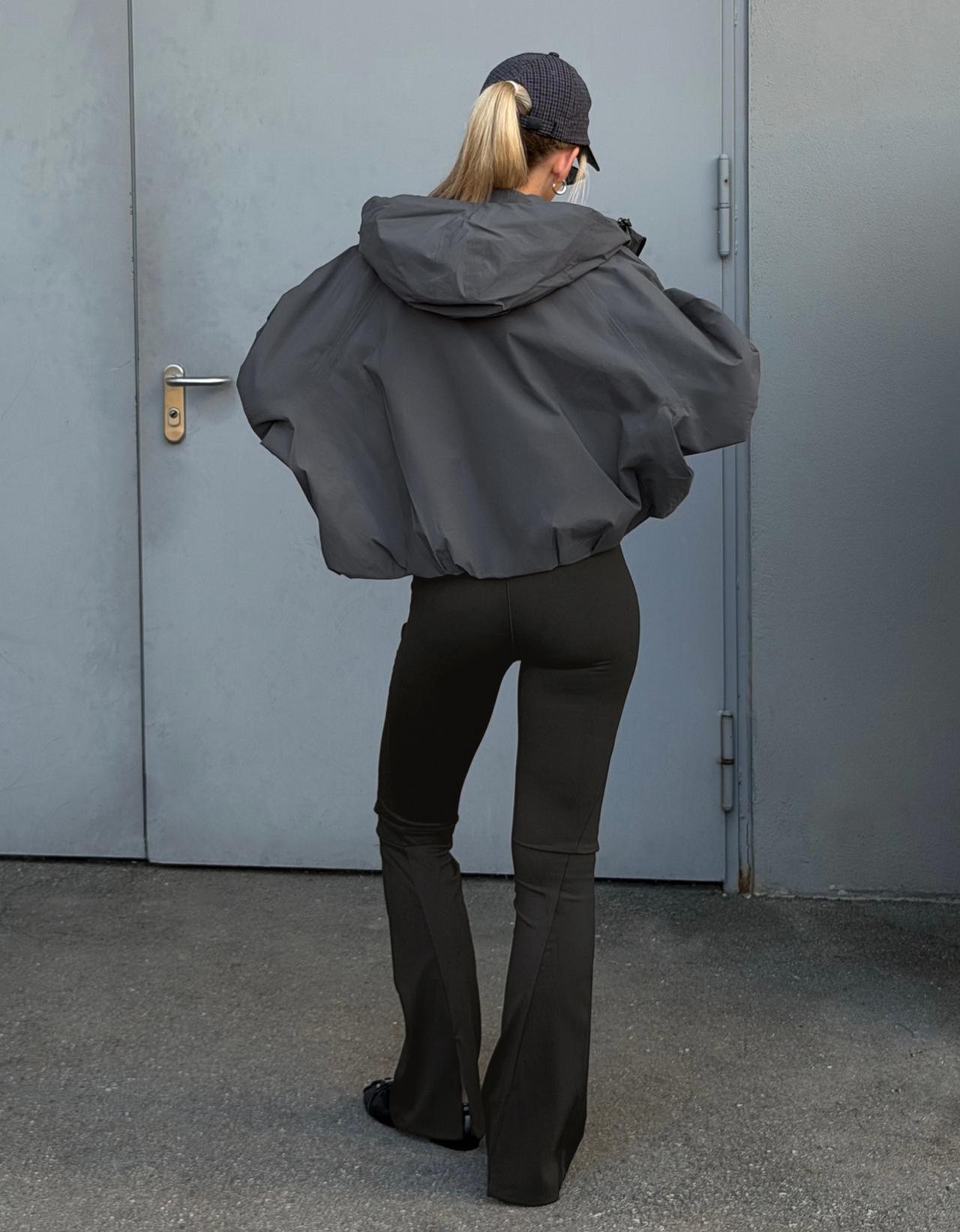 Waterproof & Windproof nylon hood jacket — Graphite