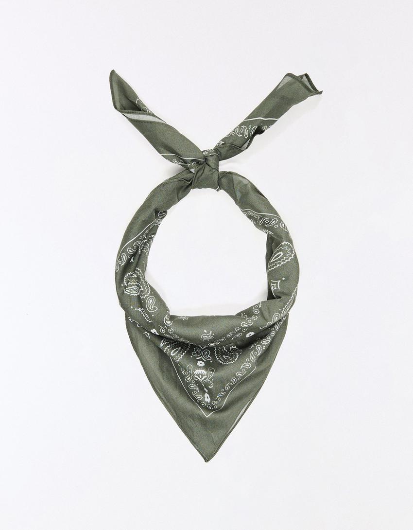 Paisley print bandana-Khaki
