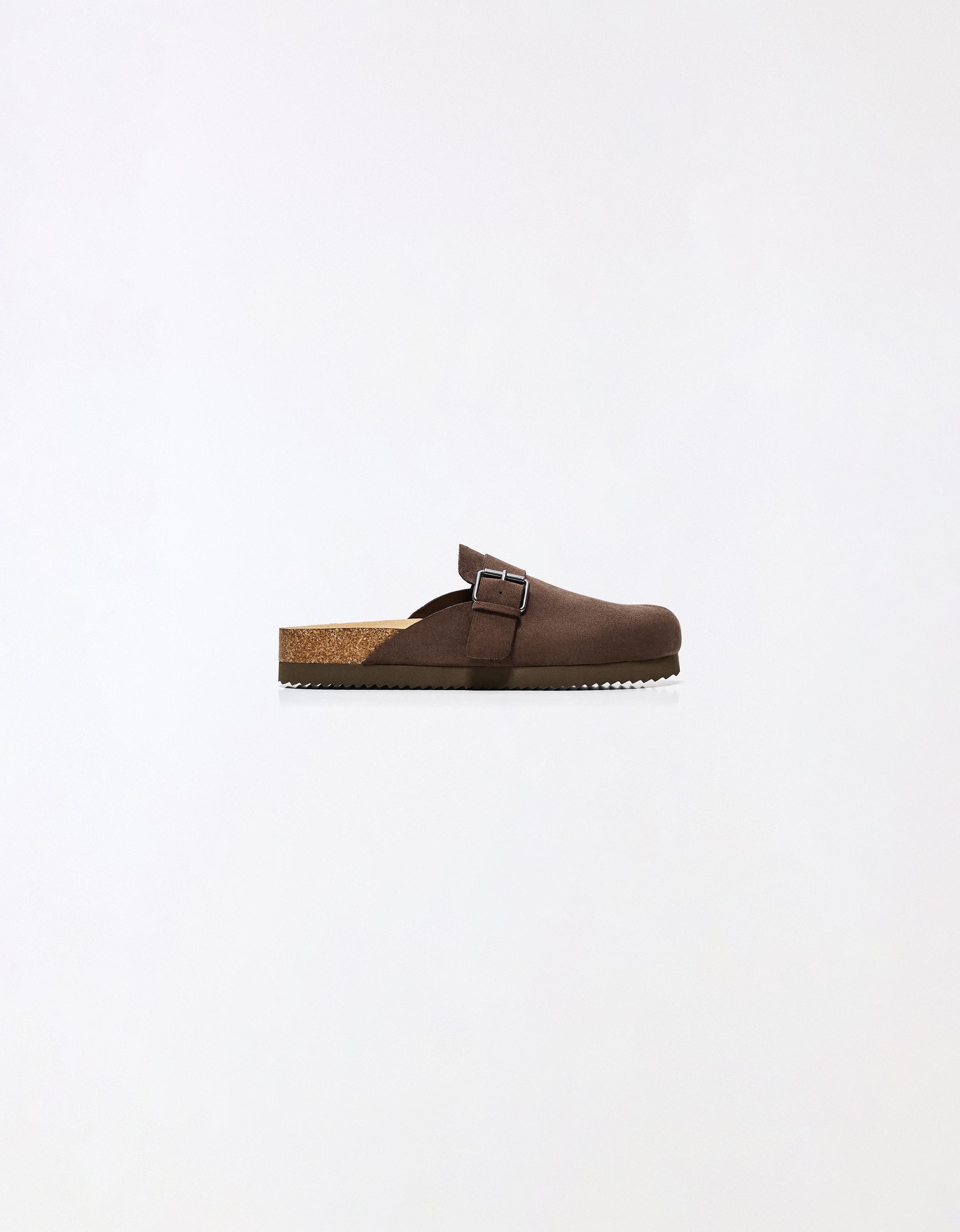 Clogs with buckle detail — BROWN