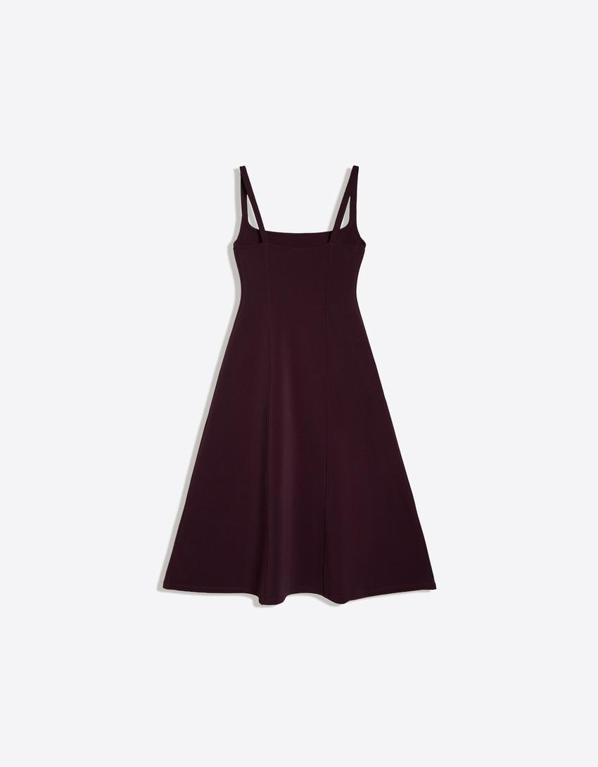 Midi corset dress with straps-Violet