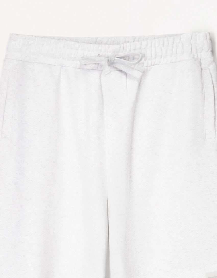 Plush bermuda shorts-Grey-2