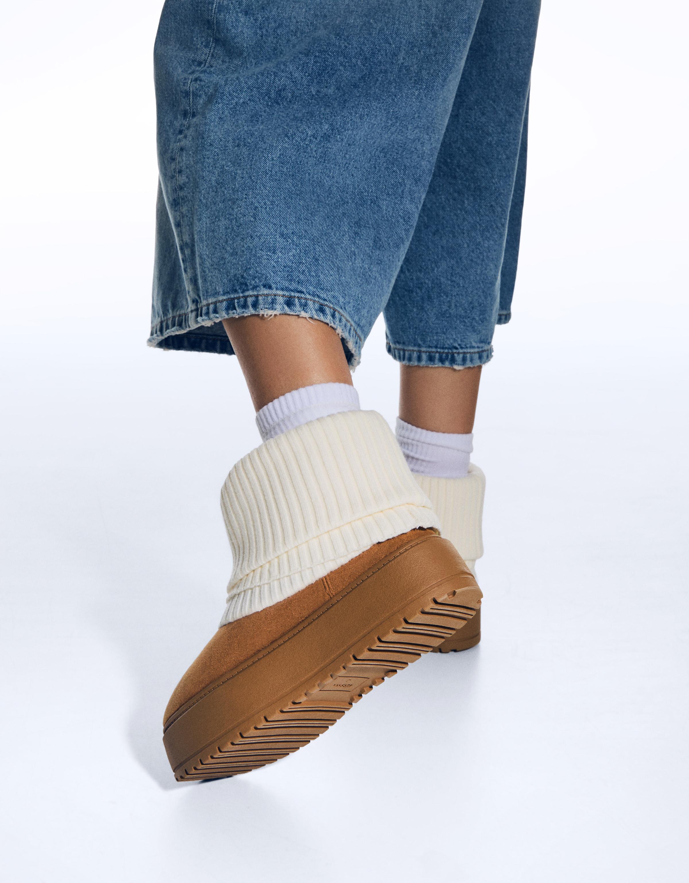 Bottine chaussette bershka best sale