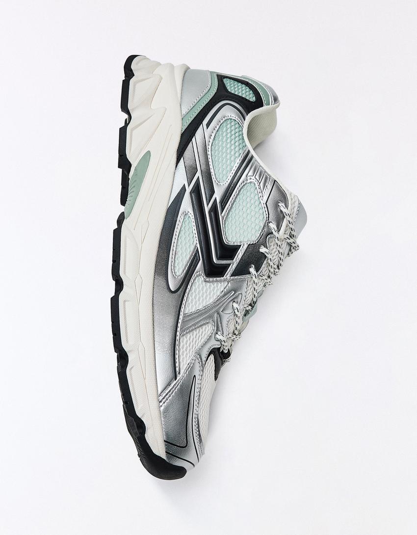 Sneaker multi-elementi-Bianco