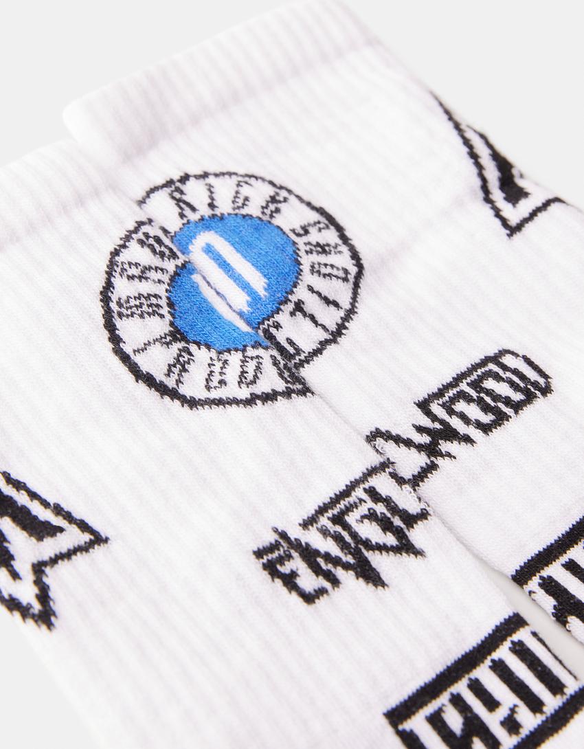 حزمة من 3 ازواج جوارب بطبعة-أبيض-3