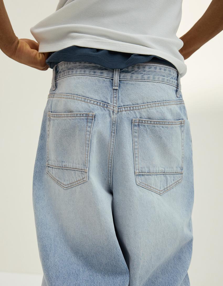 Jeans super baggy fit-Bleu clair