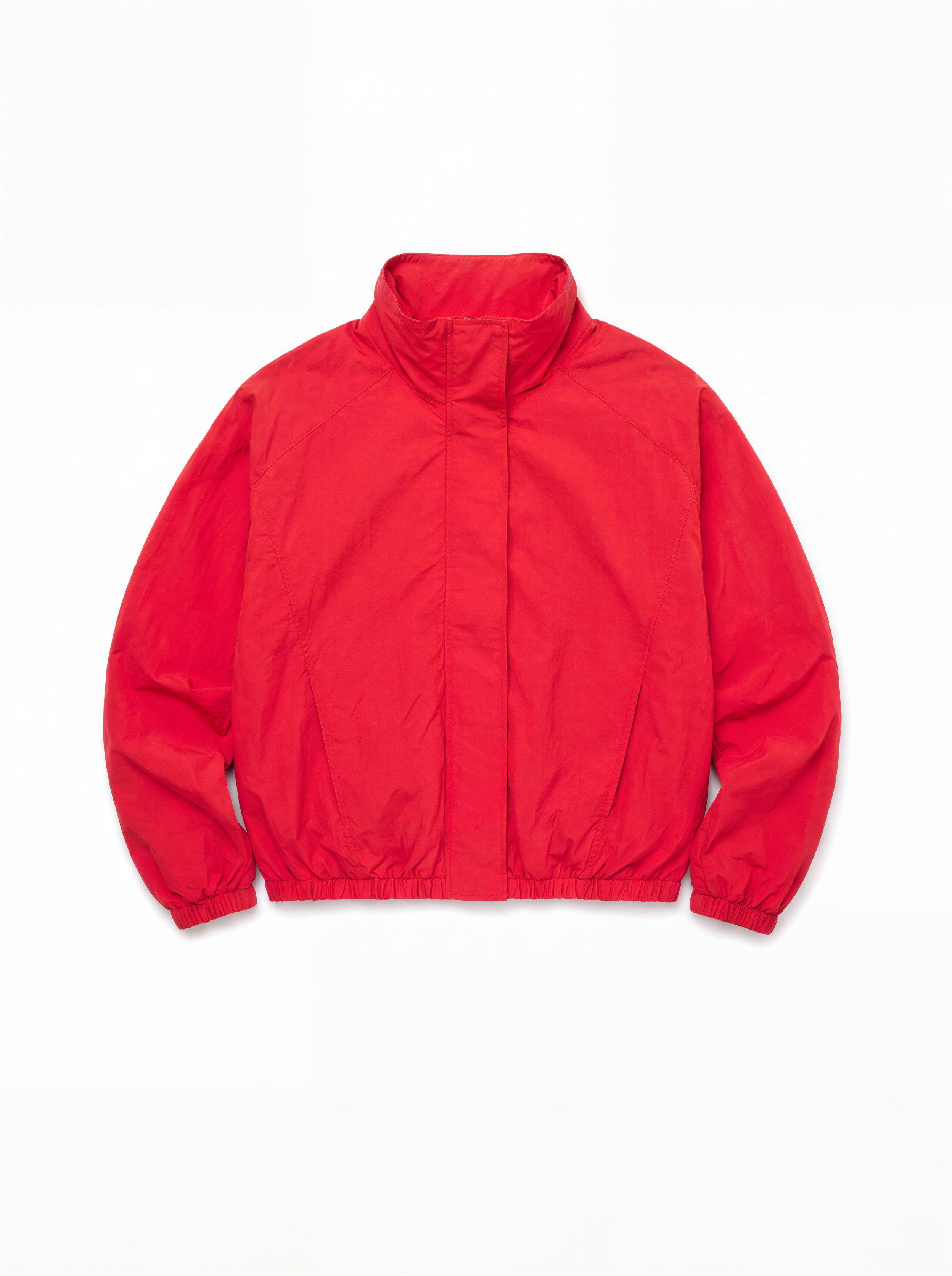 Oversize nylon batwing sleeve jacket — Red