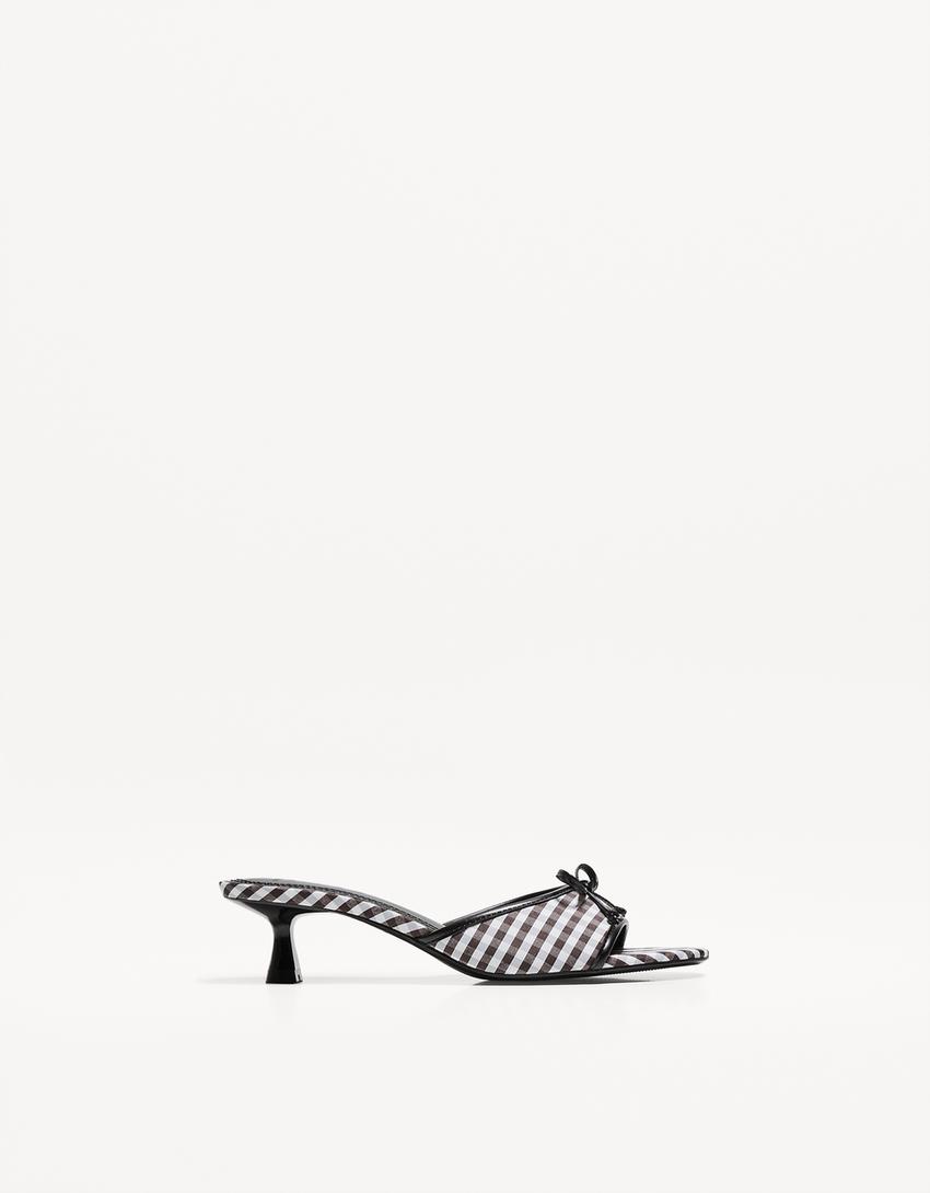 Sandales mules talon kitten heel-Multicouleur-0