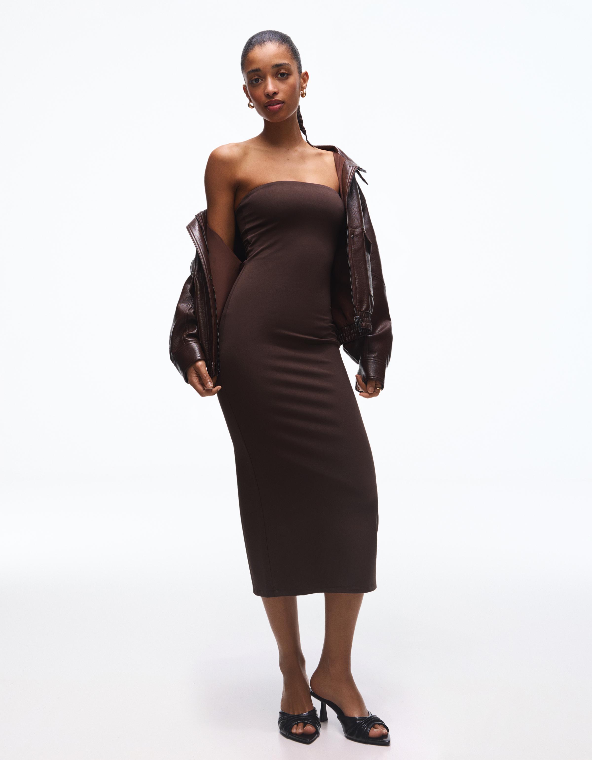 Bandeau triko midi elbise - Görsel 56