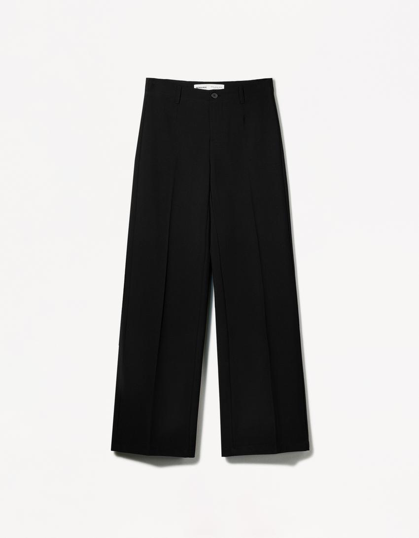 Pantalón wide leg-Negro