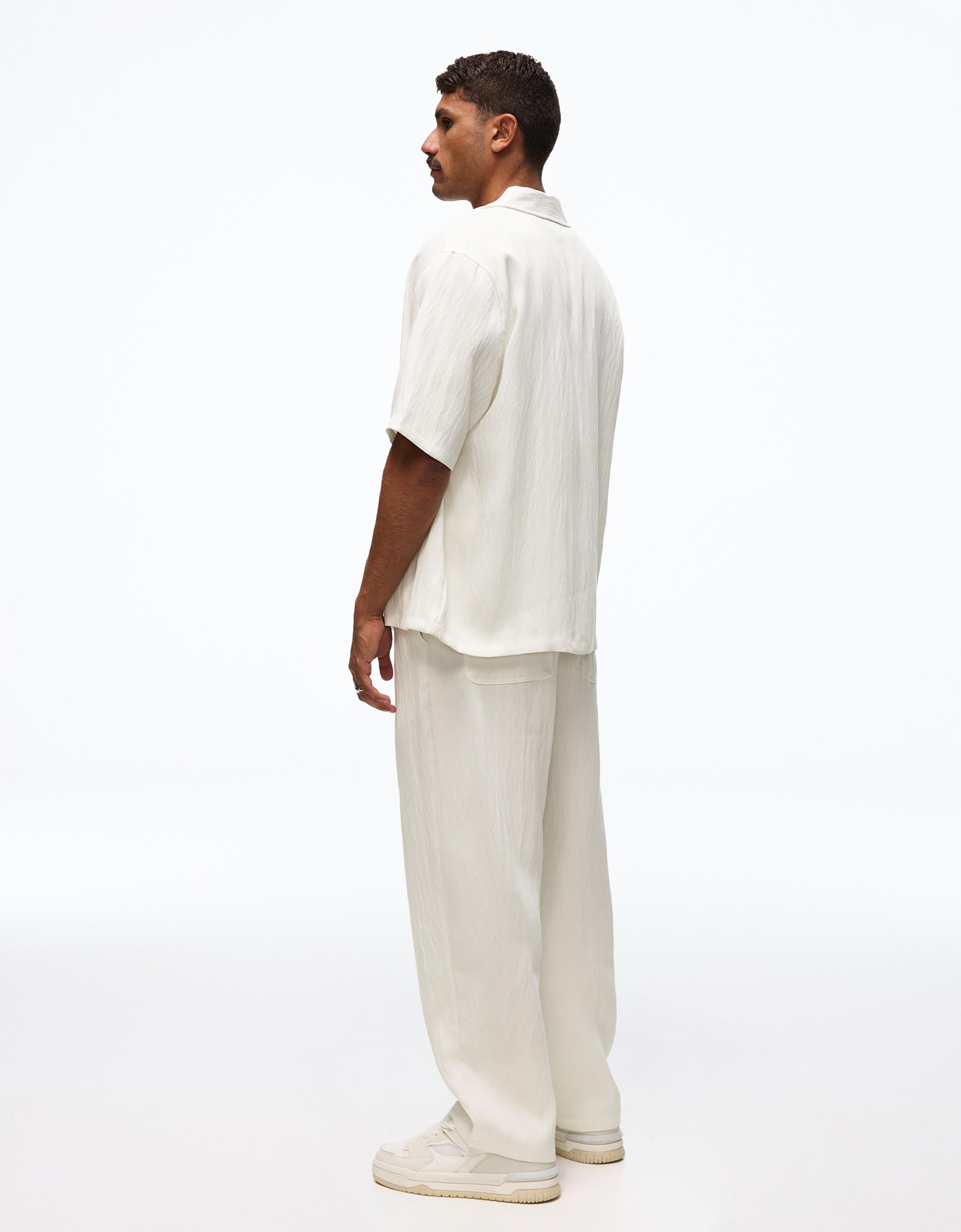 Rustic baggy trousers — White