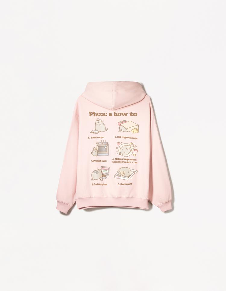Pusheen baskılı ve kapüşonlu sweatshirt