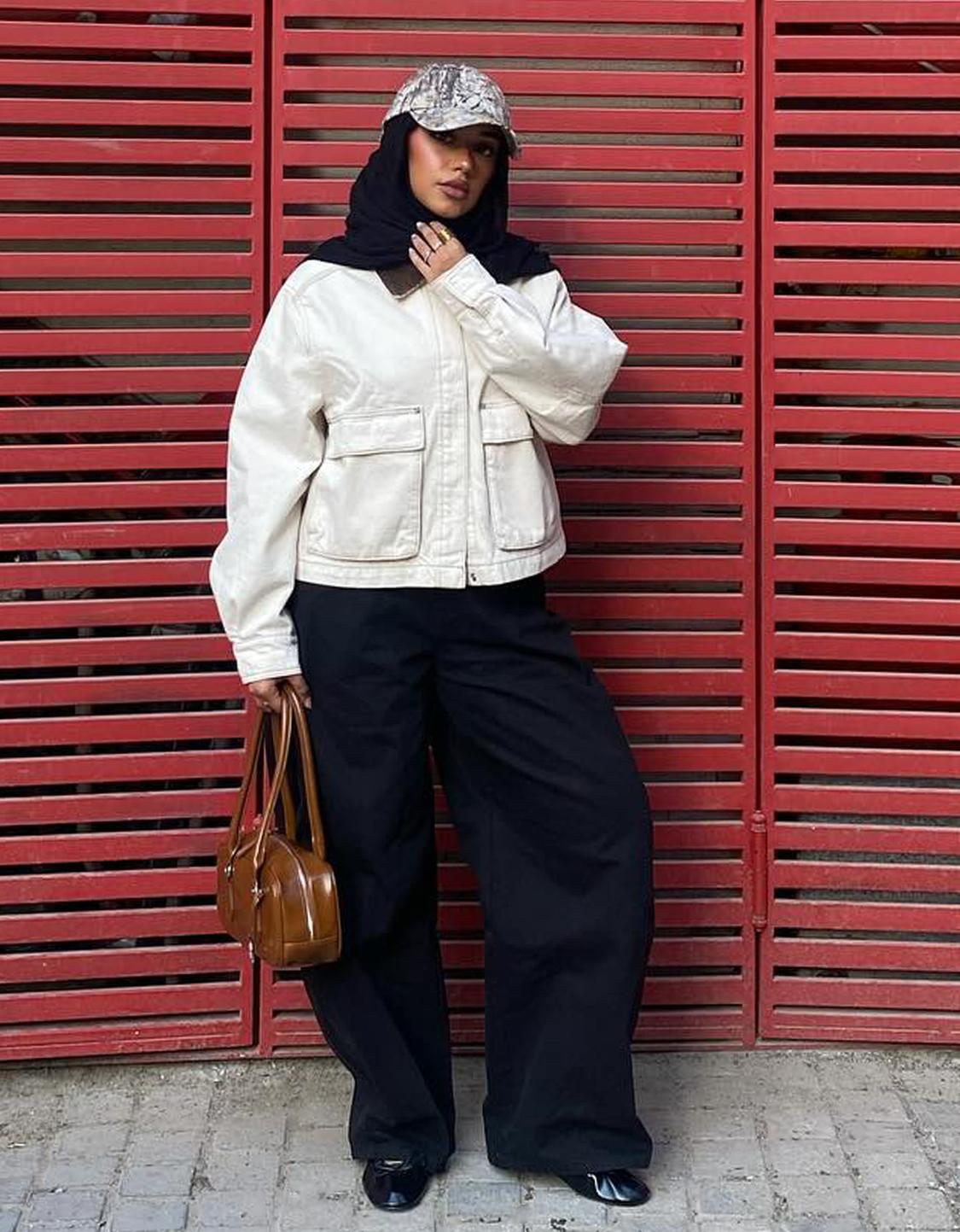 Jacket with corduroy collar
