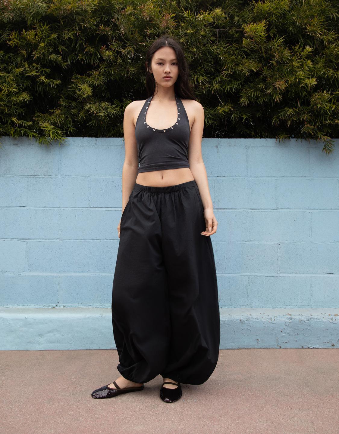 Sarouel trousers with elasticated waistband