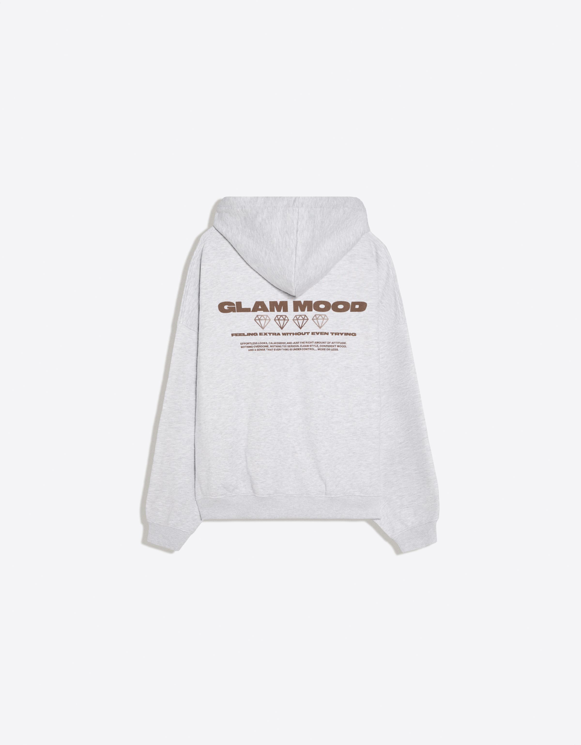 Oversize print hoodie — Grey