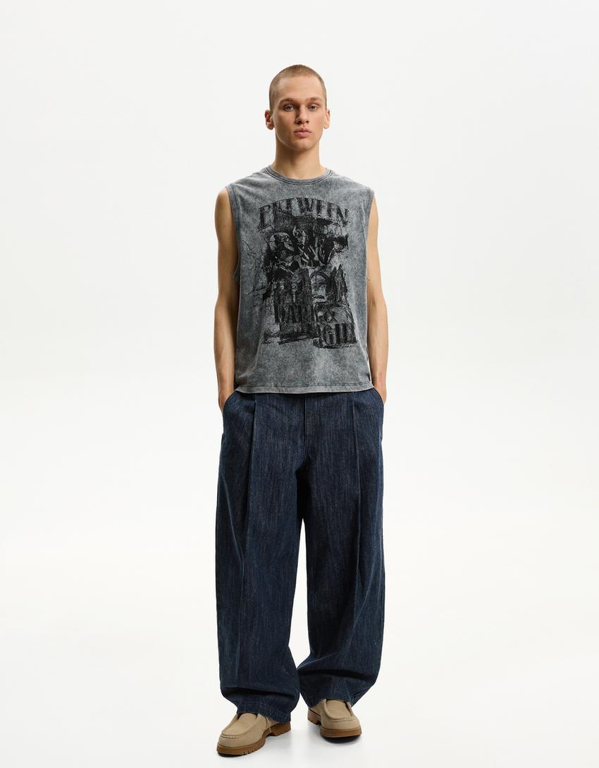 Wide-leg balloon jeans