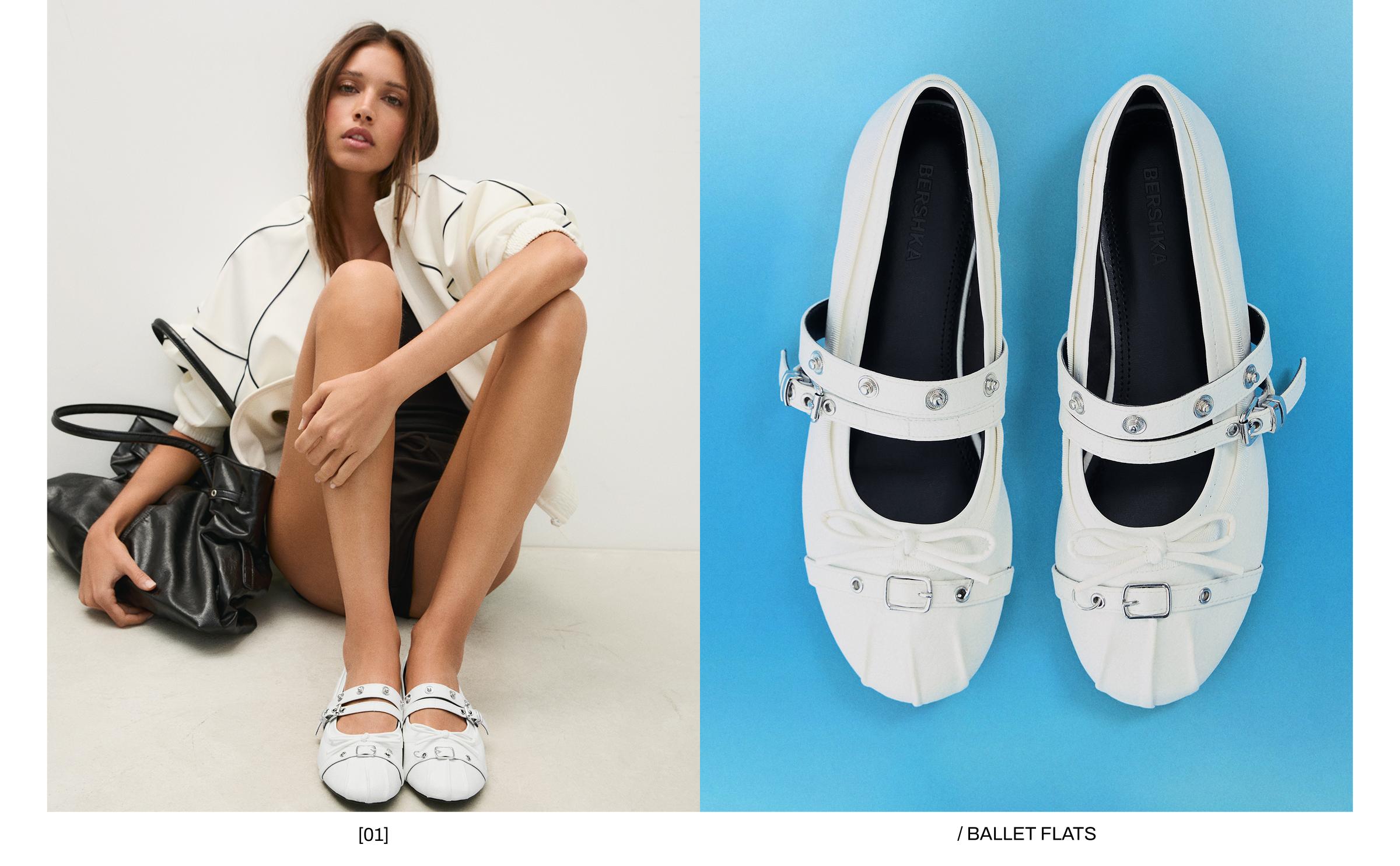 Studded ballerinas — WHITE