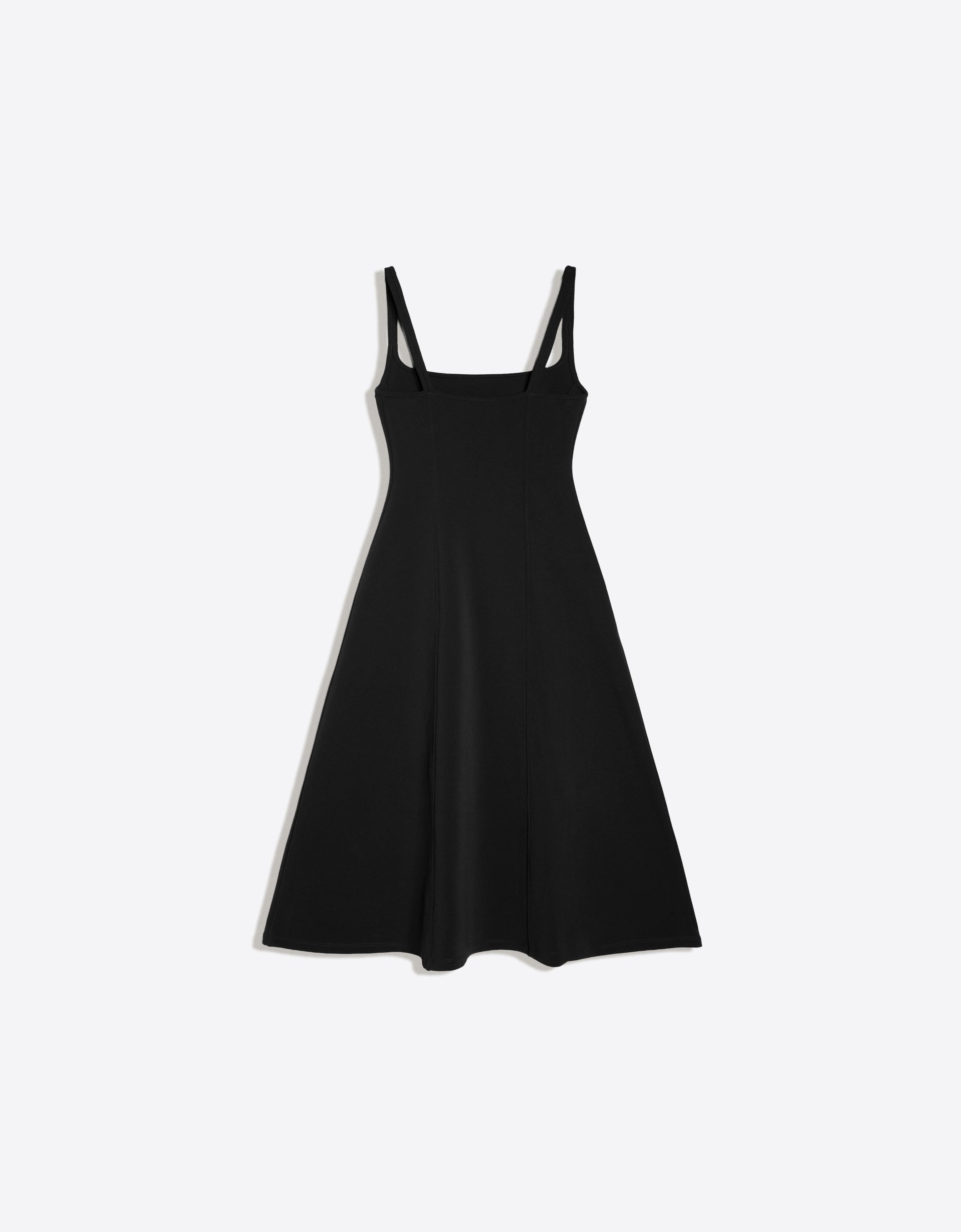 Midi corset dress with straps — Black