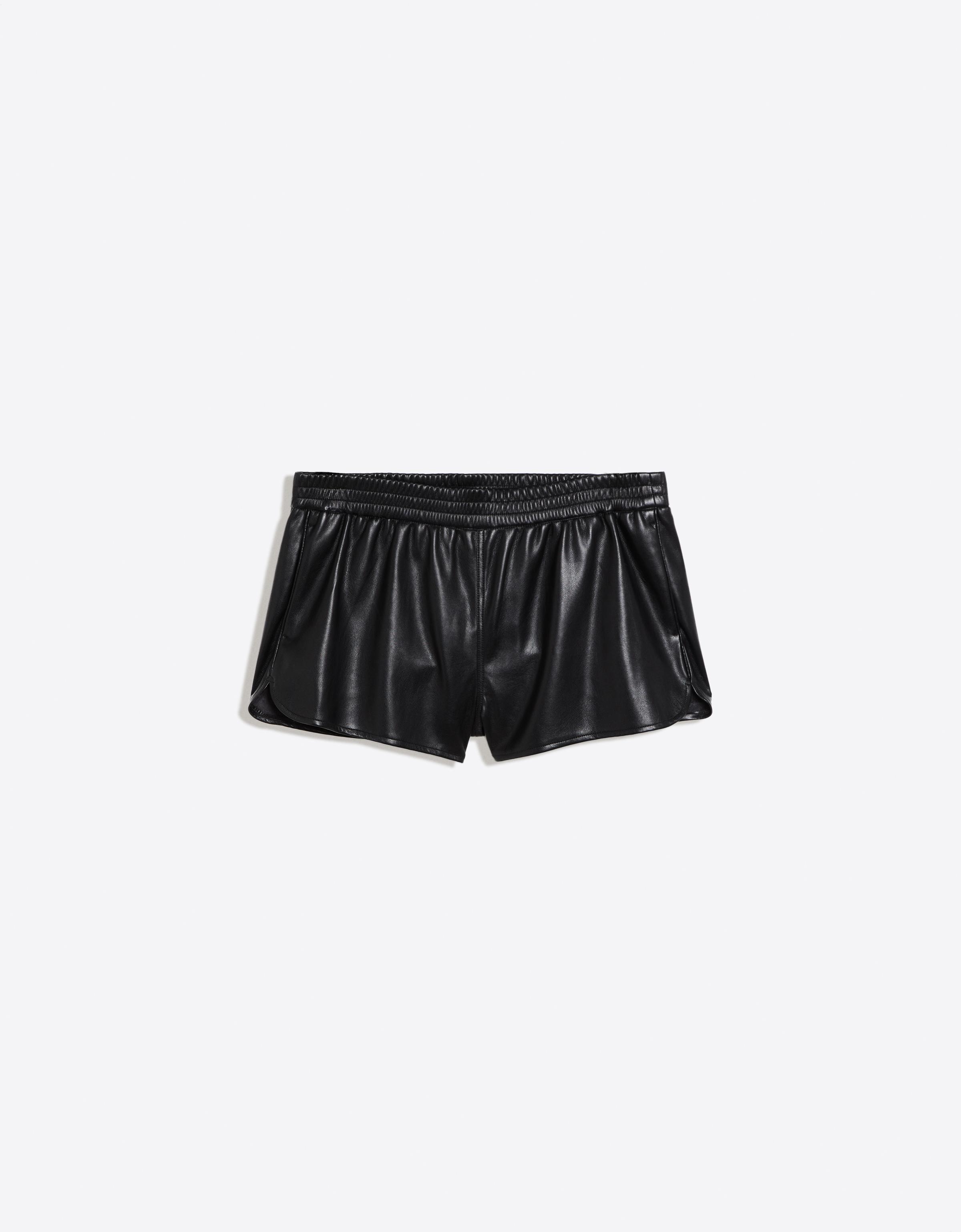 Bershka Boxer bel suni deri şort görsel 4