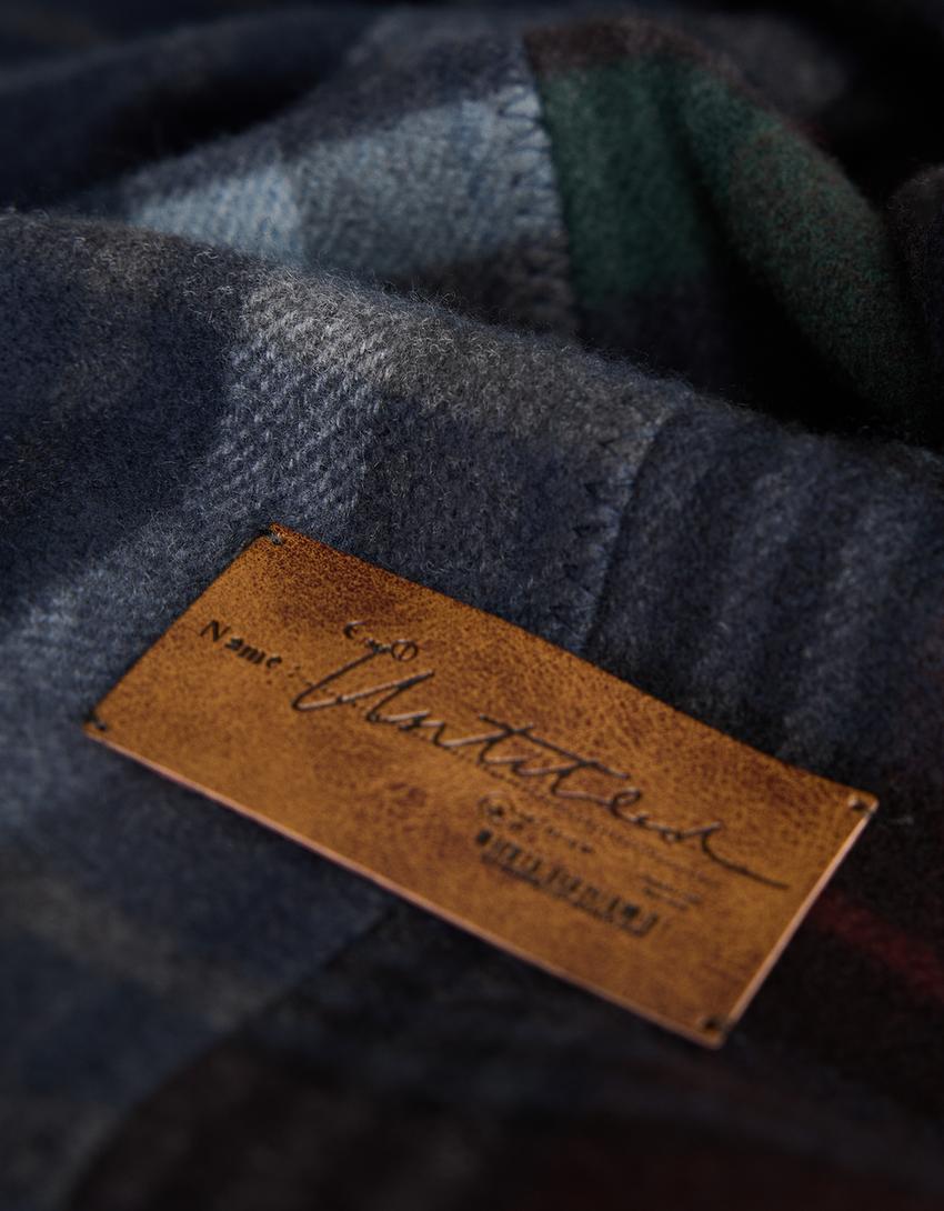 Check scarf-Blue