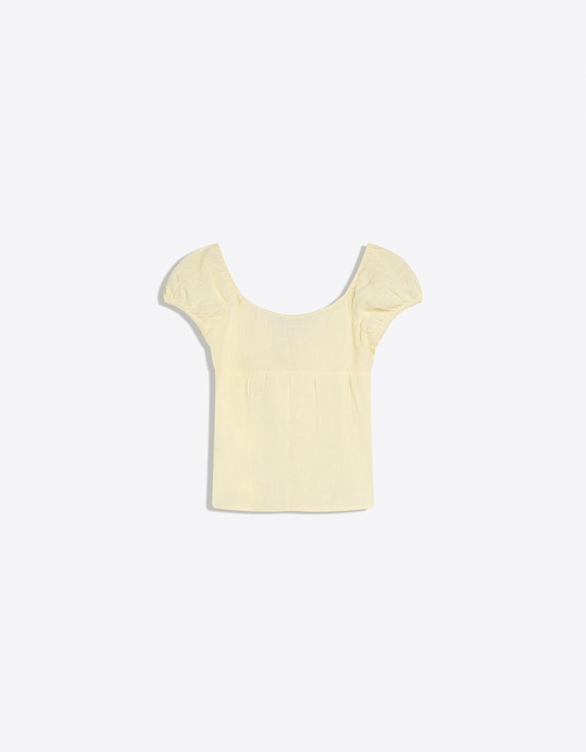 Blusa rústica lazadas-Amarillo