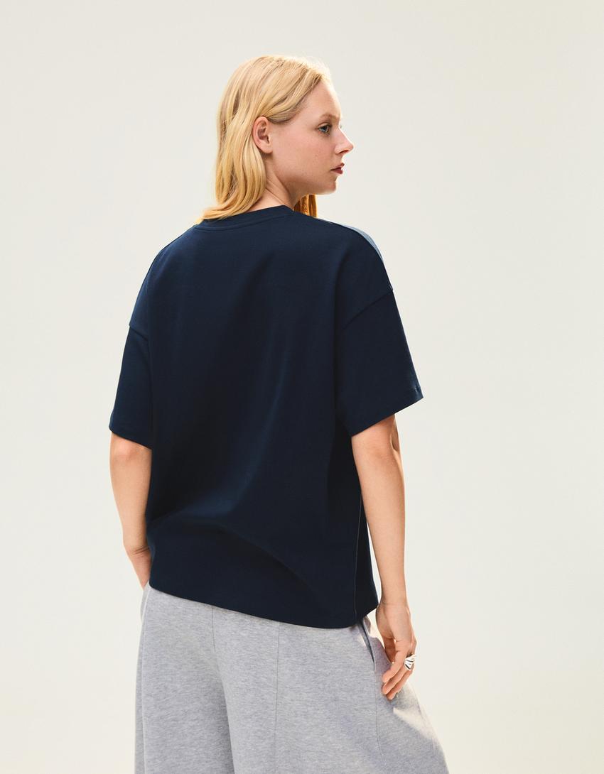 Camiseta manga corta oversize-Marino