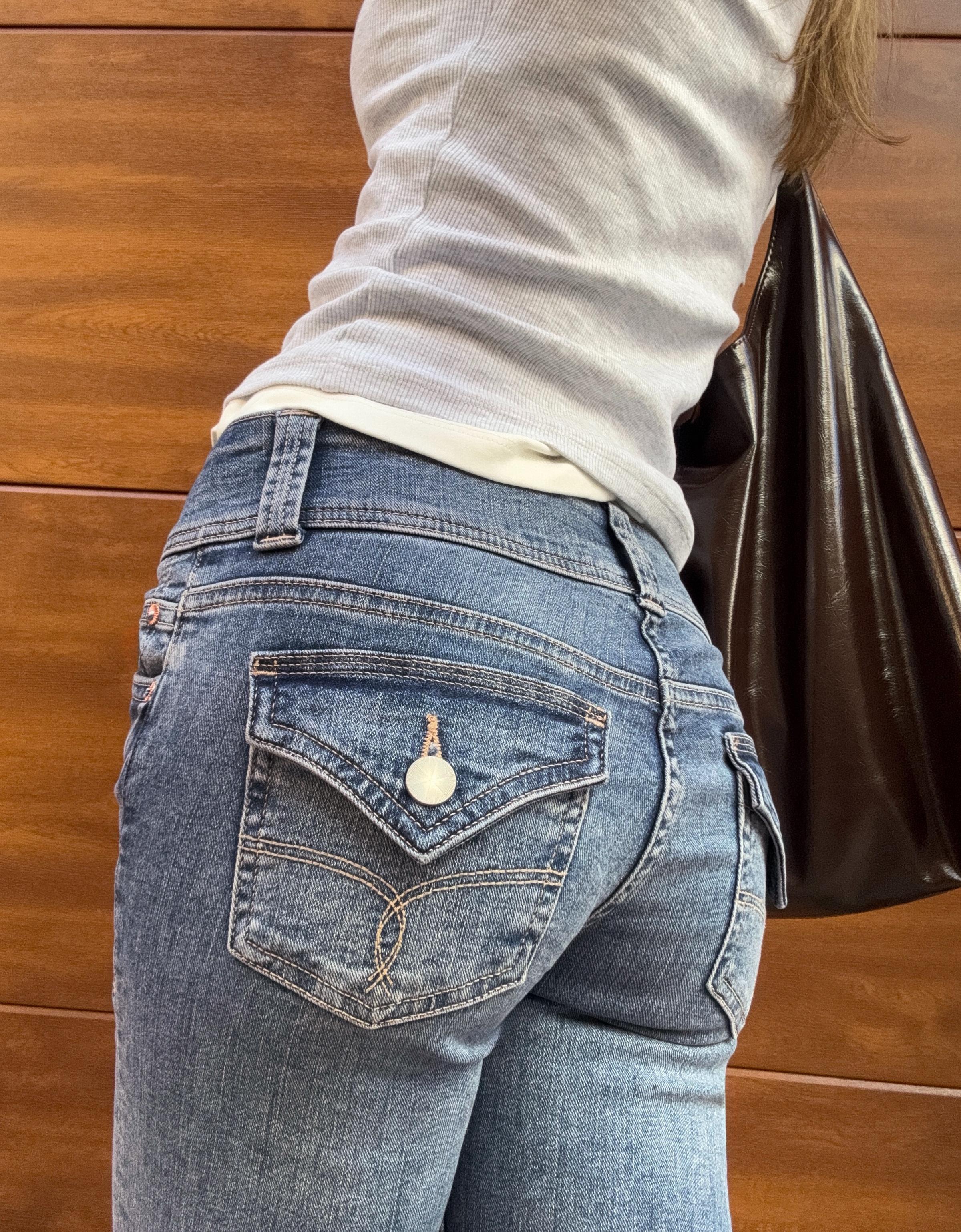 Düşük bel kapaklı bootcut jean - Görsel 47