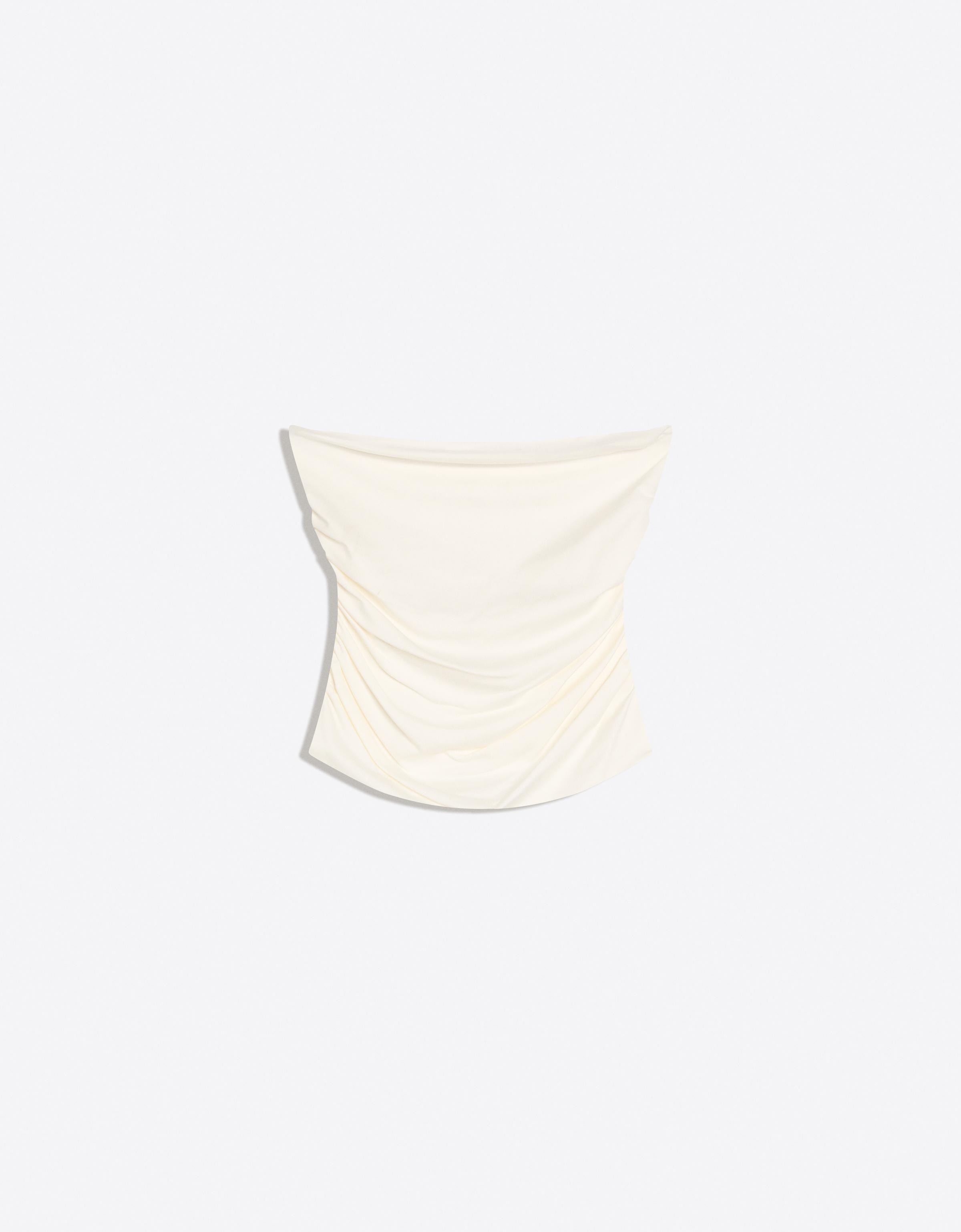 Bershka Bandeau-Top Mit Raffung Damen S Grbrochenes Weiss