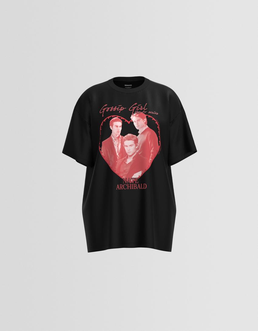 Gossip Girl short sleeve T-shirt-Black-5