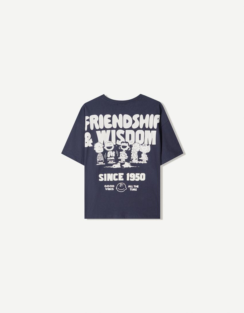Tricou Peanuts cu mânecă scurtă-Bleumarin