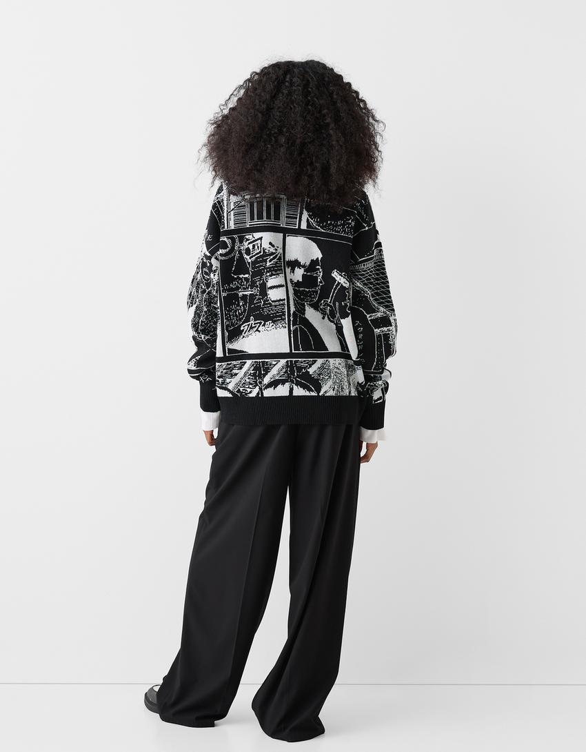 Pull Junji Ito Collection jacquard-Noir-1