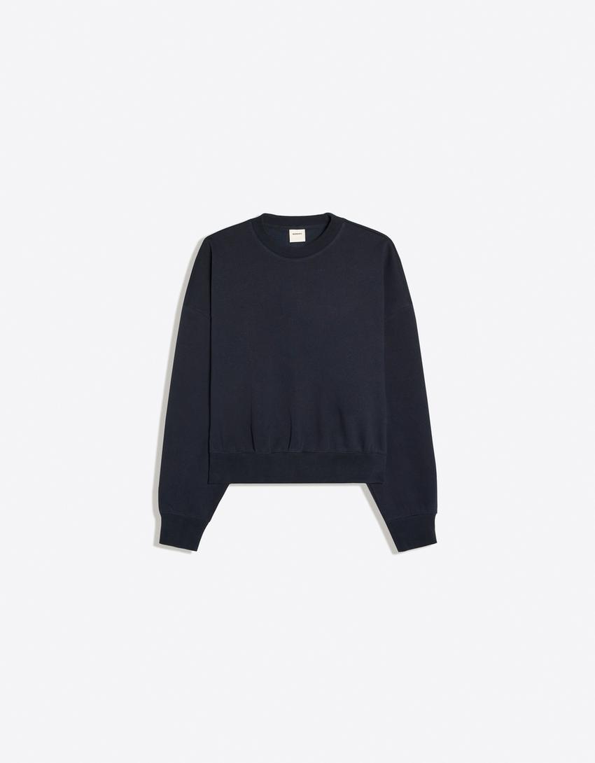 Sudadera cuello redondo-Marino