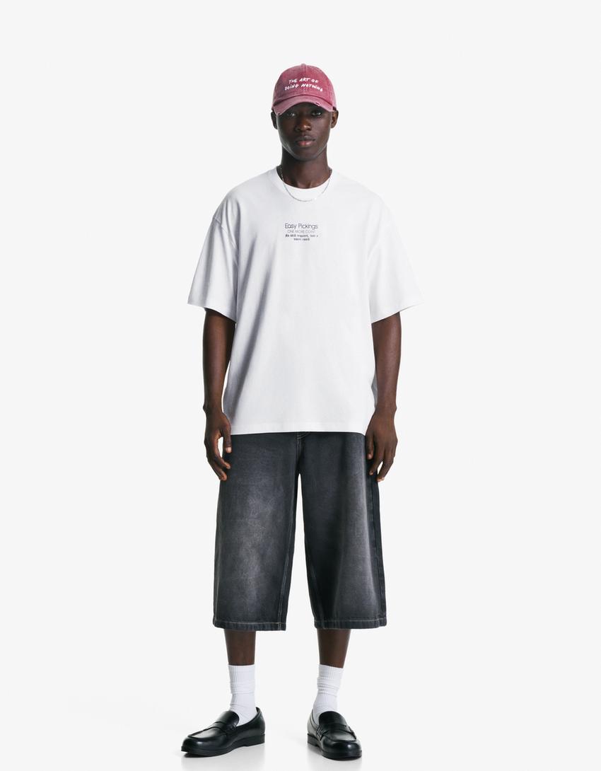 Short sleeve T-shirt with print-White-3
